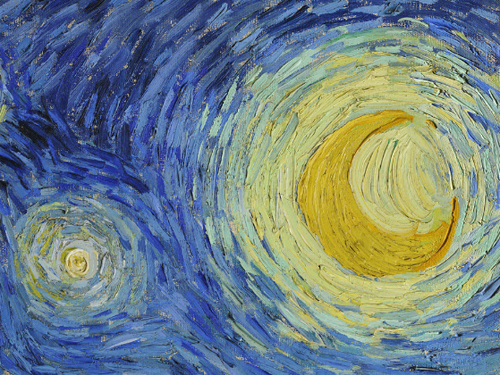 Van gogh starry night close up