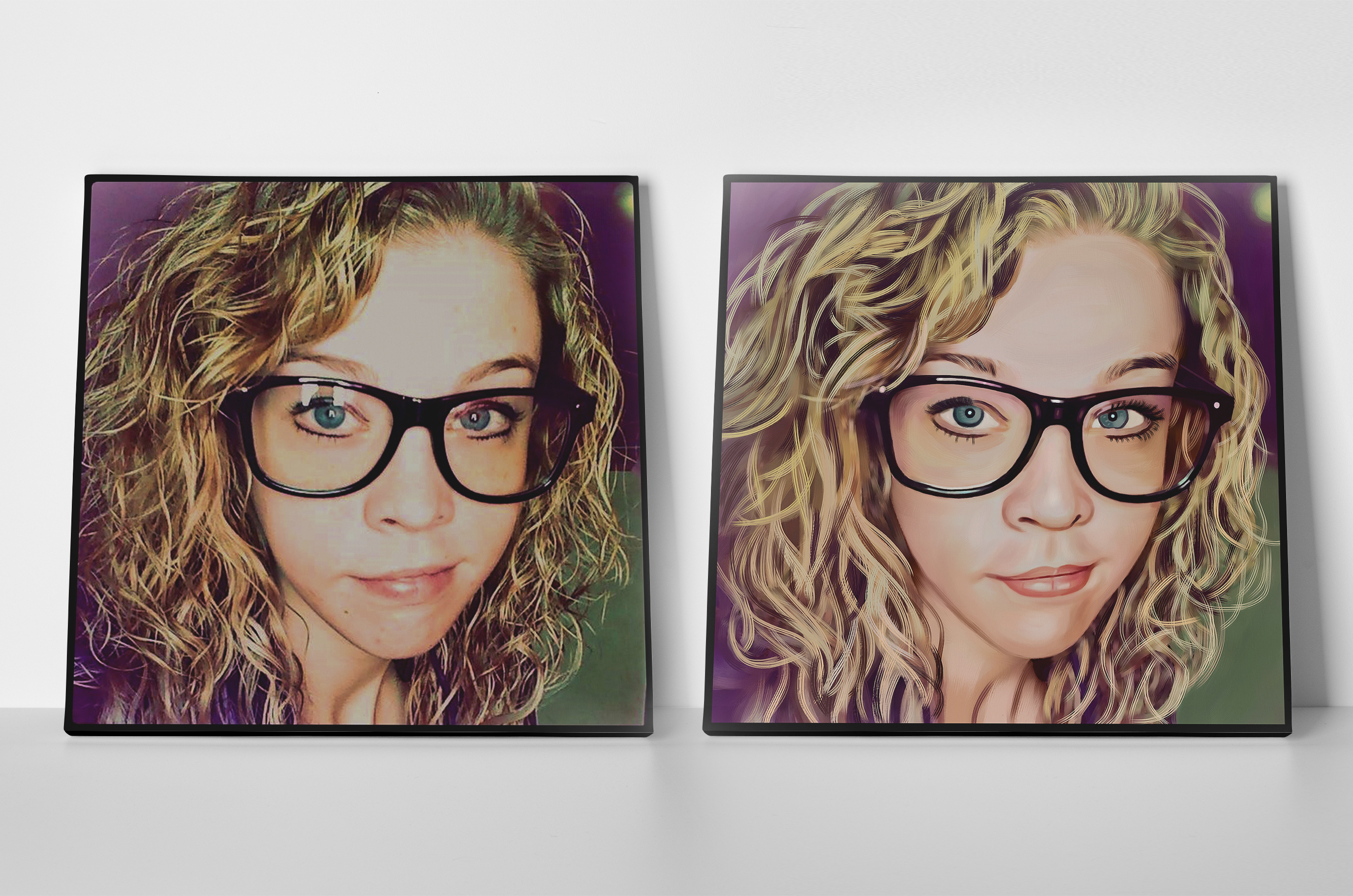 beautiful girl's pixel painting on canvas Beautiful girl's Pixel Painting on canvas
