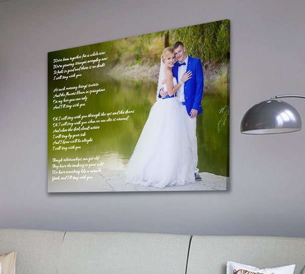 Wedding Lyrics on Canvas