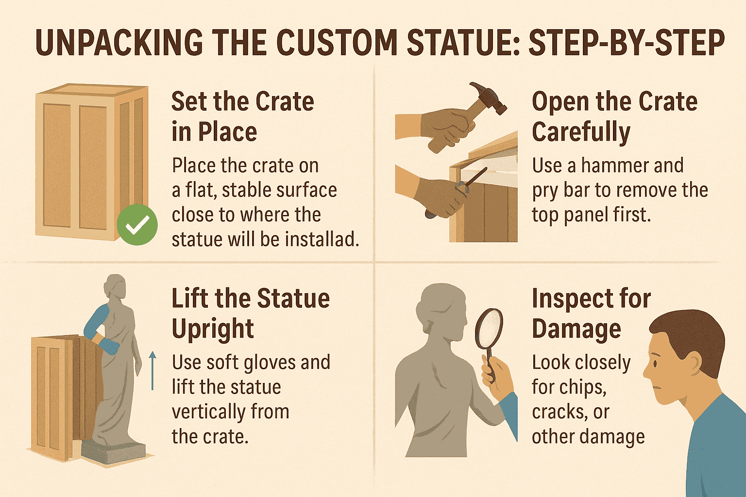 Unpacking the Custom Statue Step by Step