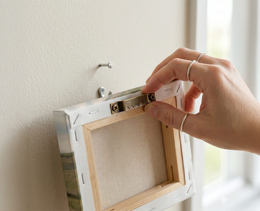 Use Sawtooth Hangers for Small Canvas Prints