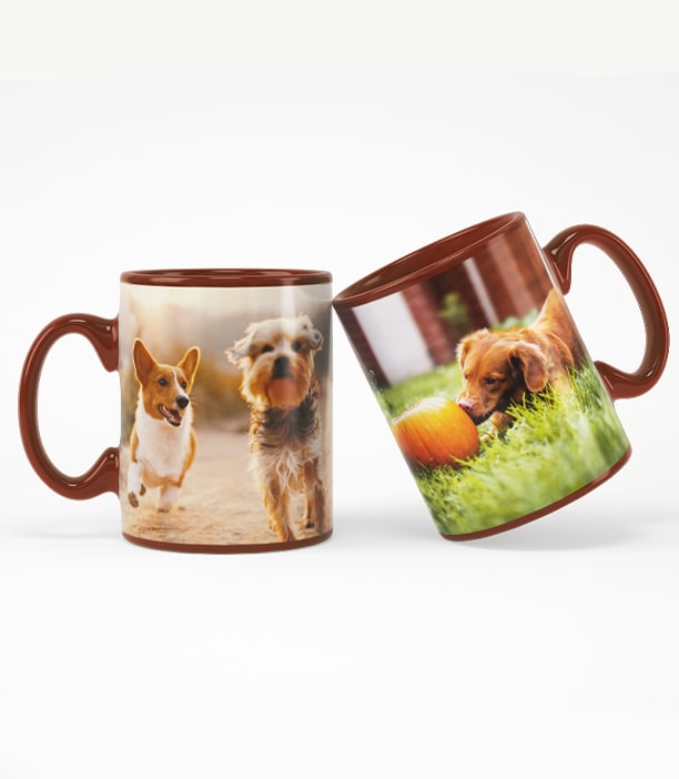 Brown Collage Photo Mug