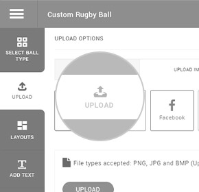 Upload Photo on Rugby Ball