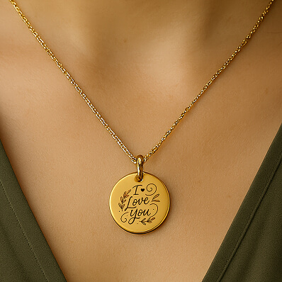 Gold Finish Engraved Pendants