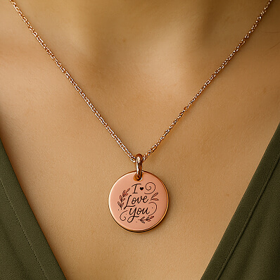 Rose Gold Finish Engraved Pendants