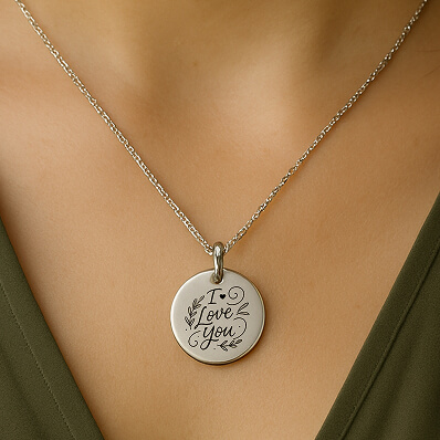 Silver Finish Engraved Pendants