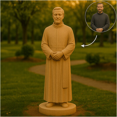 Life-Sized Sandstone Statues