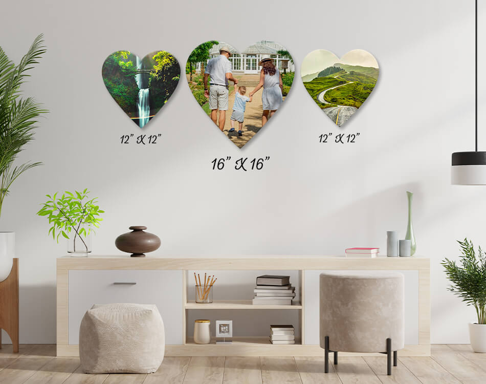 Heart Canvas Prints Sizes