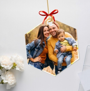 Hexagon Photo Ornament Thanksgiving Sale